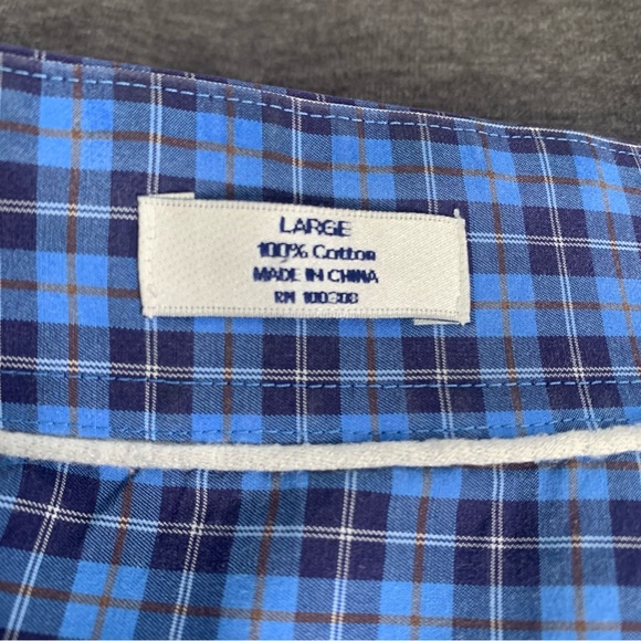 Peter Millar Long Sleeve Button Down Blue Plaid Large - Picture 4 of 5
